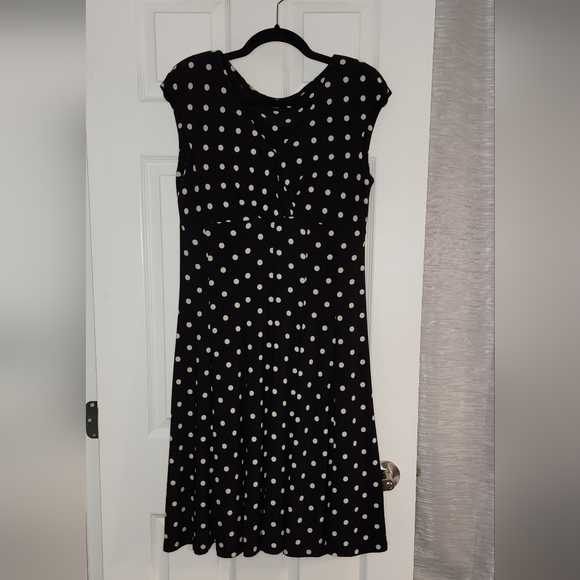 Ralph Lauren Polka Dot White and Black Dress - Picture 3 of 10